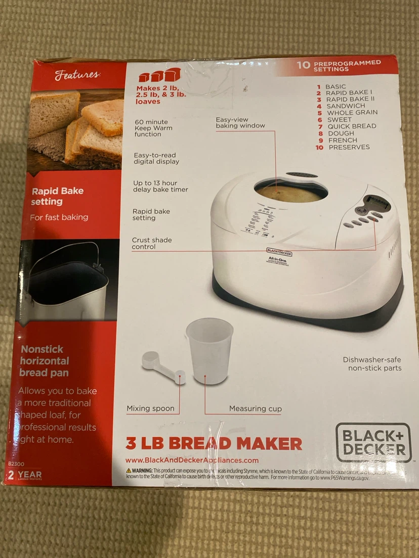 Black+Decker 3LB Bread Maker - photo 4