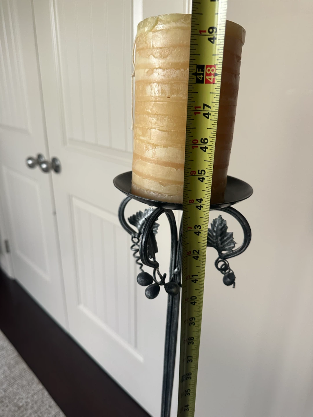 Tall Floor Candle Holder with Pillar Candle - photo 2