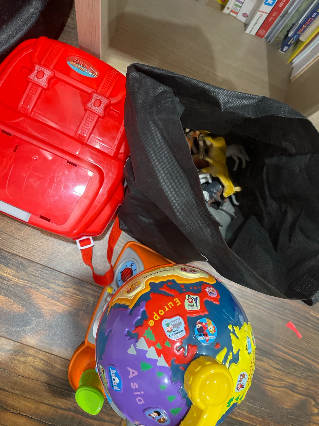 Interactive Globe and Fire Rescue Backpack Toy Set