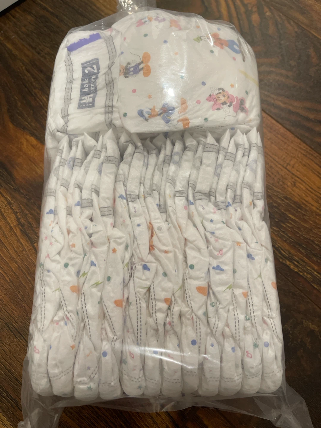Size 2 Baby Diapers with Mickey & Minnie Design