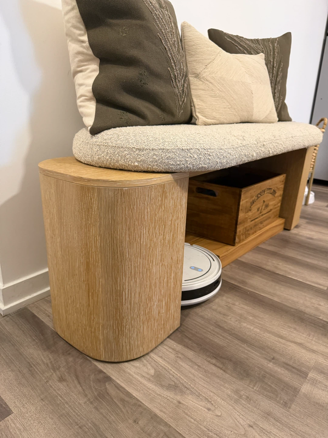 Wooden Bench with Upholstered Seat - photo 3