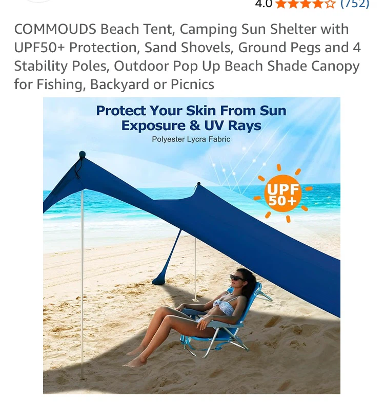 COMMOUDS Beach Tent Sun Shelter - photo 2