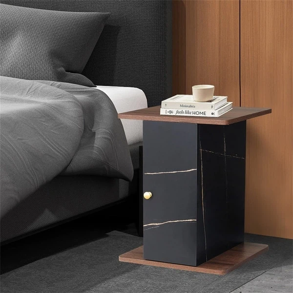 Marble Vein Walnut End Table