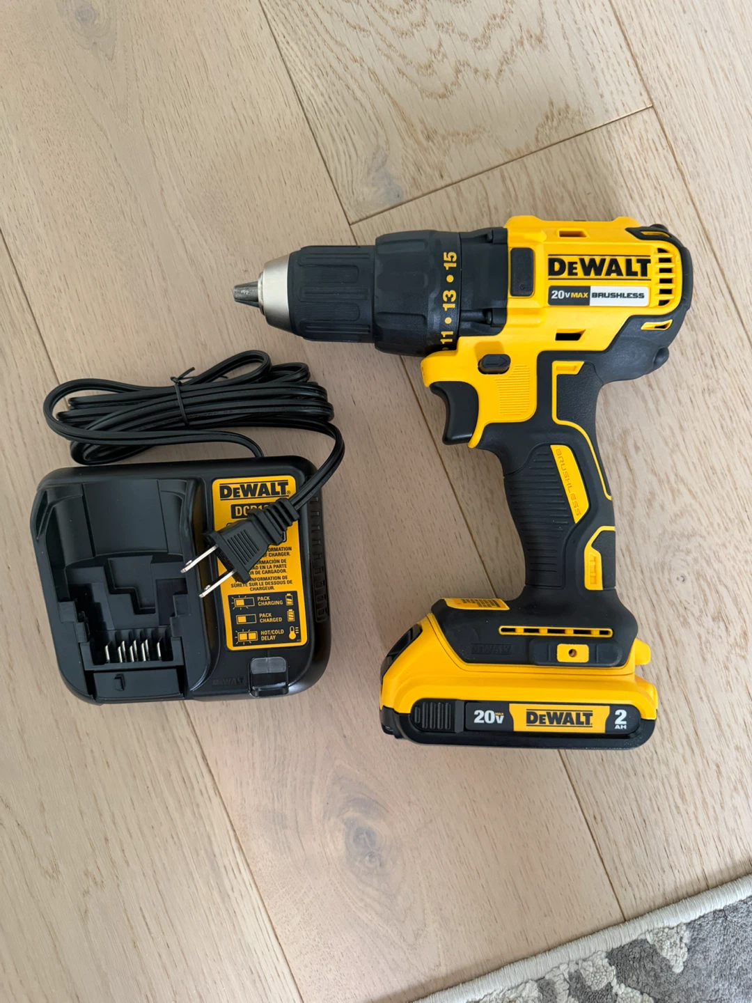 DEWALT 20V MAX Cordless Brushless Drill and 2.0Ah Battery
