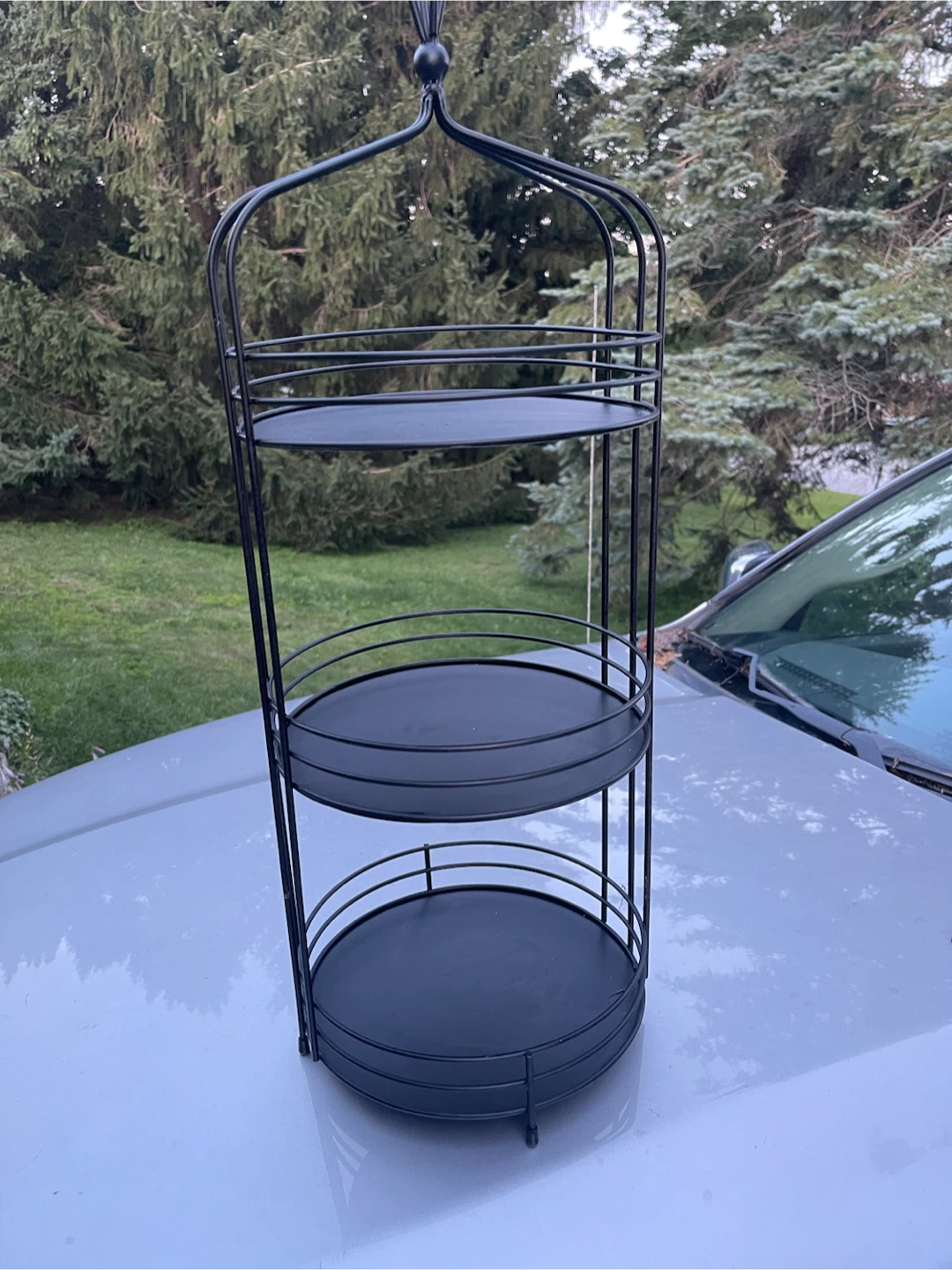 Black 3-Tier Decorative Birdcage Stand
