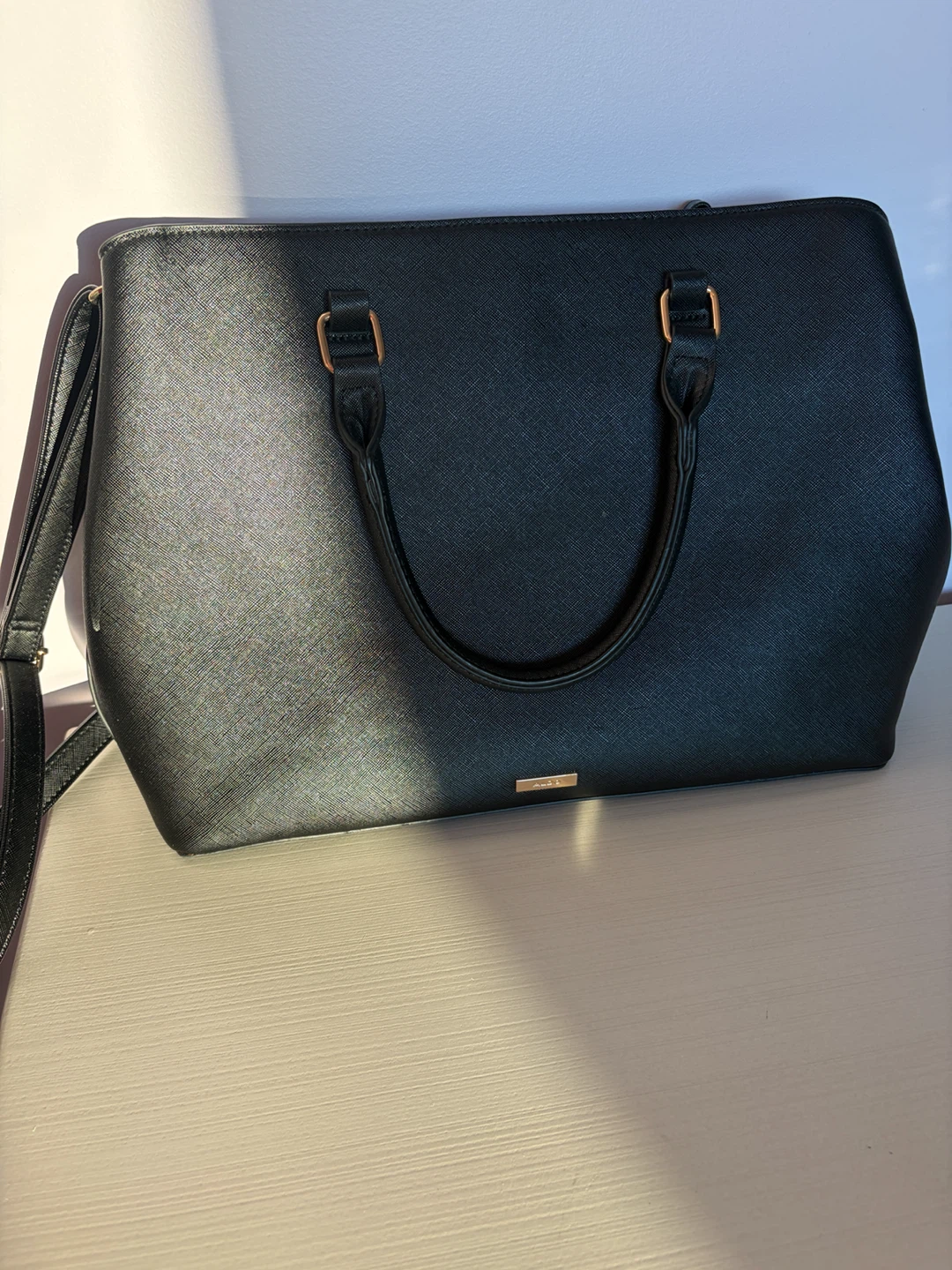 ALDO Black Faux Leather Purse/Work Bag