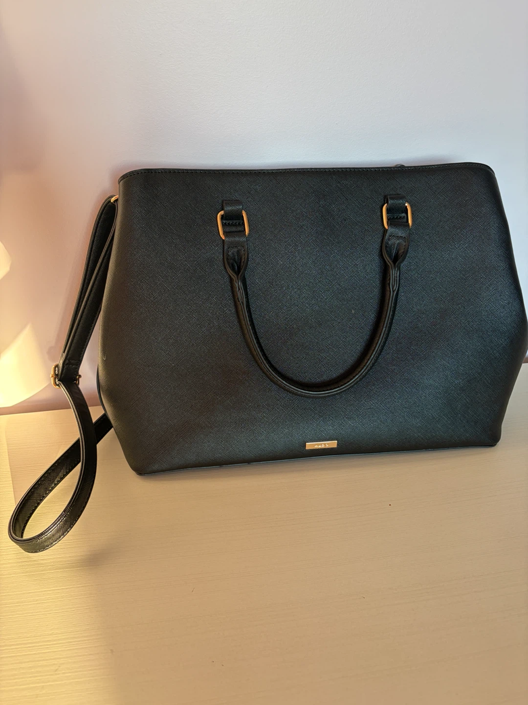 ALDO Black Faux Leather Purse/Work Bag - photo 2