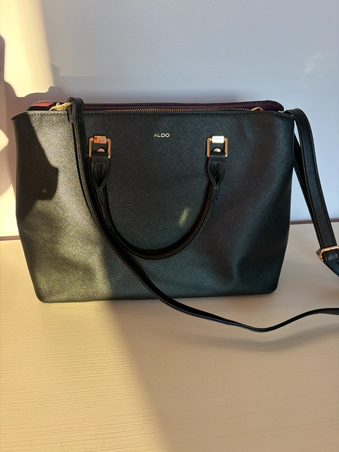 ALDO Black Faux Leather Purse/Work Bag - photo 3