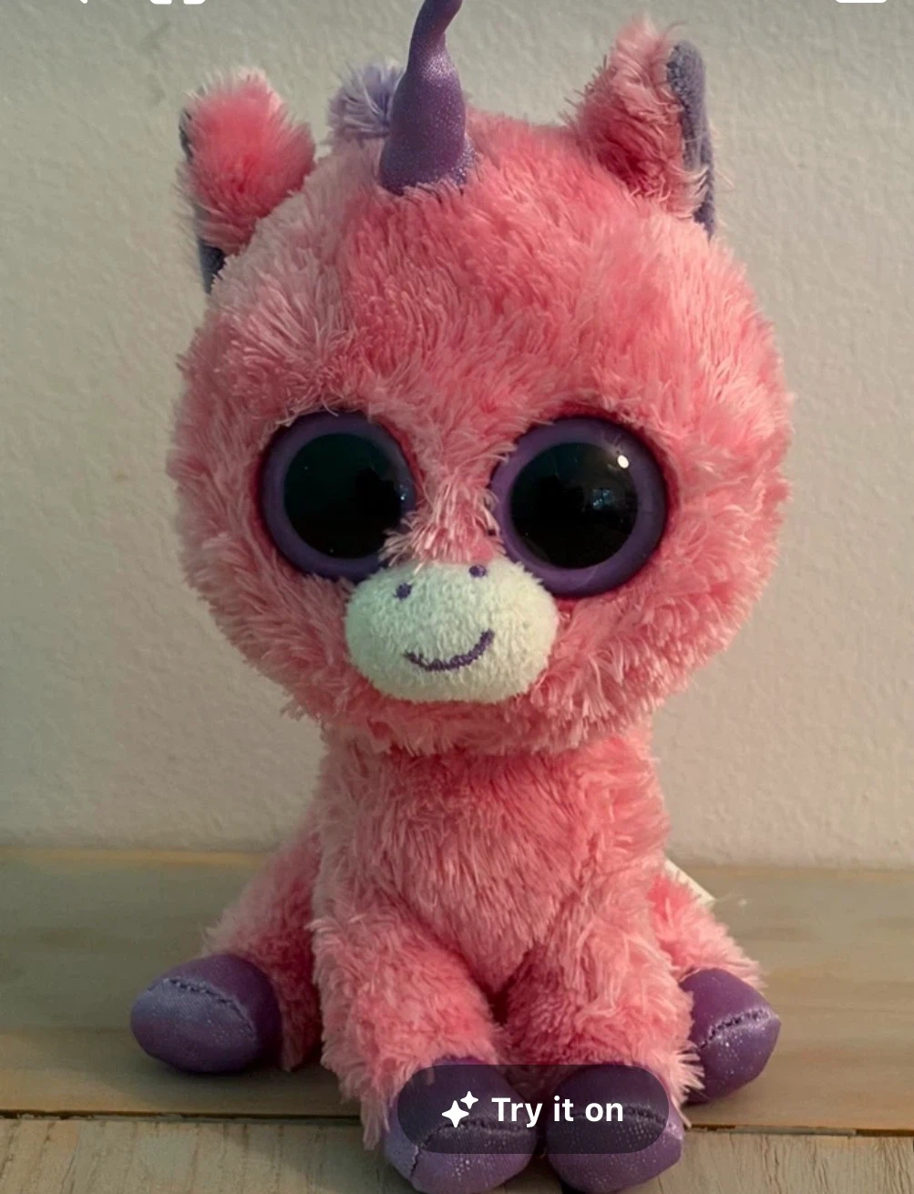 Pink Beanie Boos Unicorn Plush Toy
