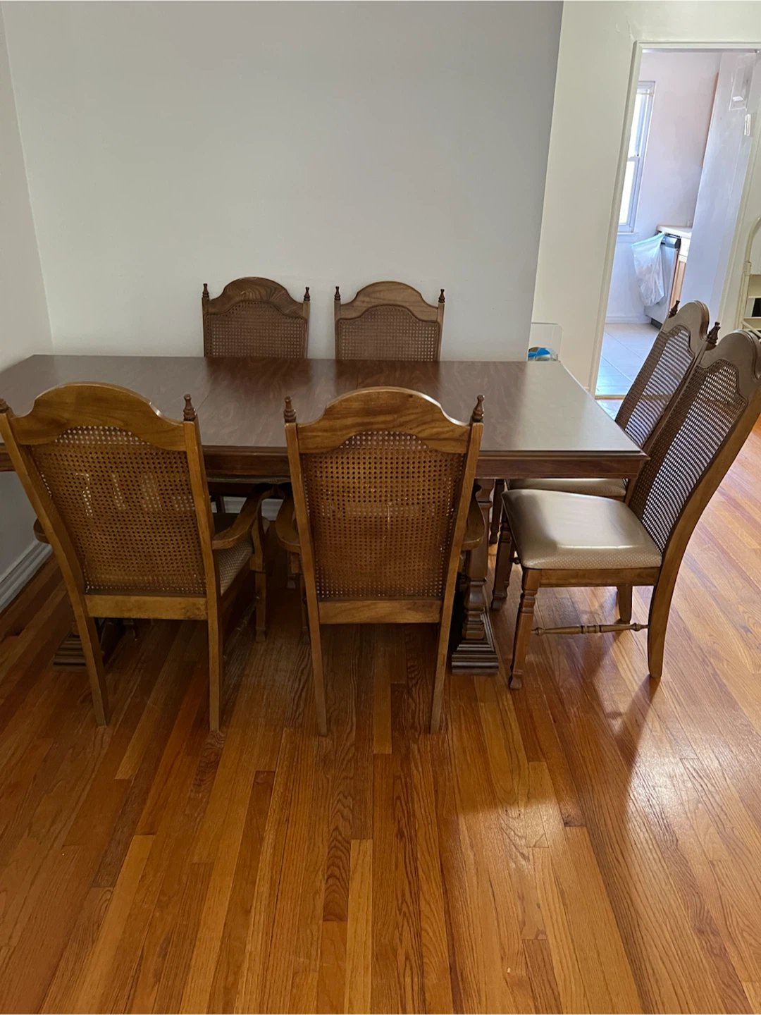 Wooden Dining Table with 6 Chairs
