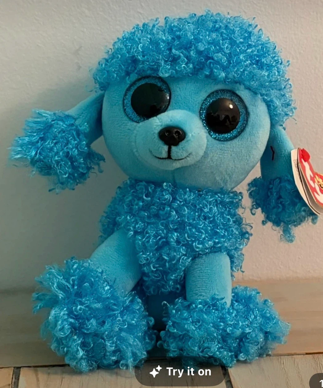 Blue Poodle Beanie Boo Plush