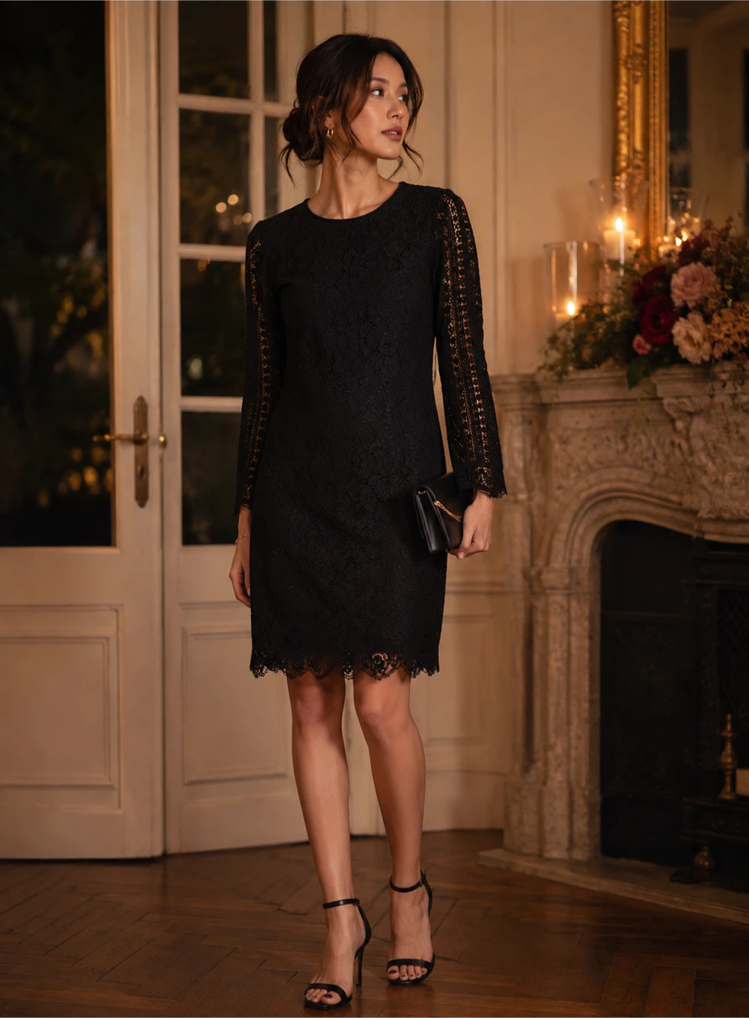 Club Monaco Black Lace Dress