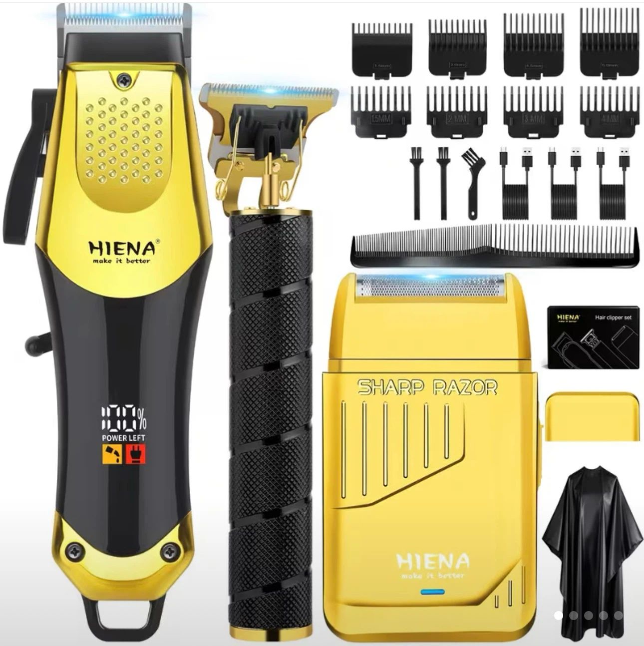 HIENA PRO Men's Professional Hair Clipper Set
