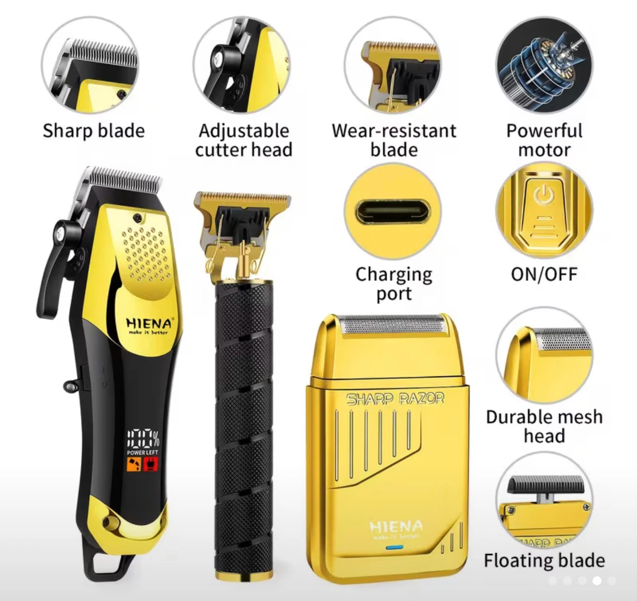 HIENA PRO Men's Professional Hair Clipper Set - photo 3
