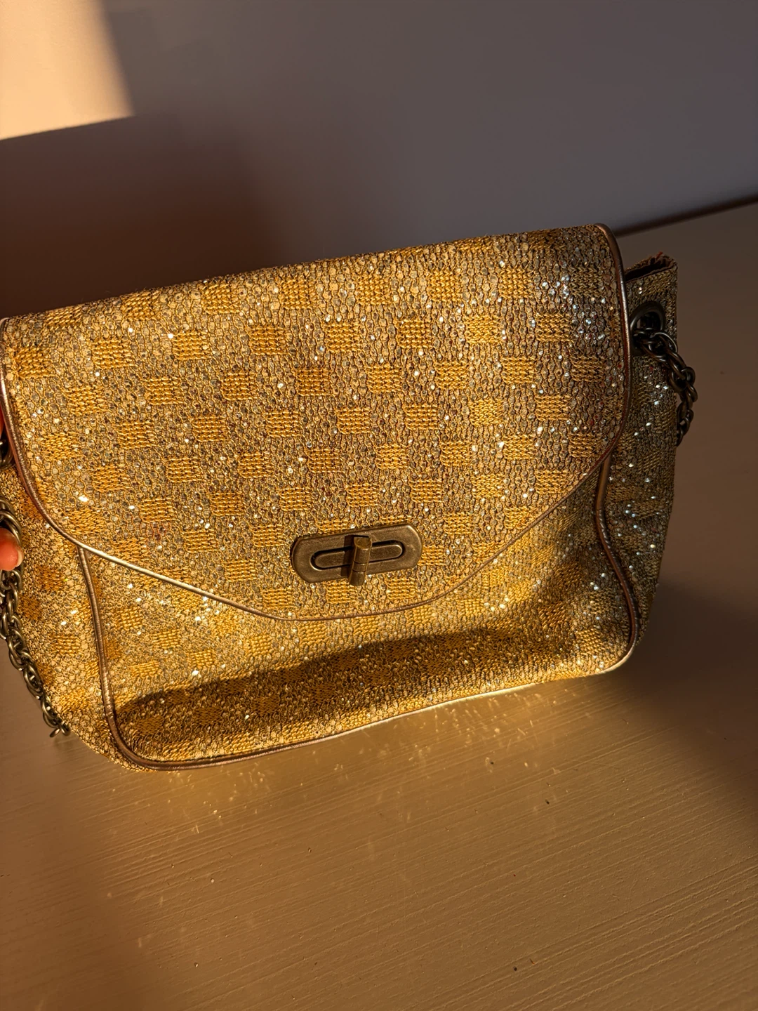 Gold Sparkly Shoulder Bag