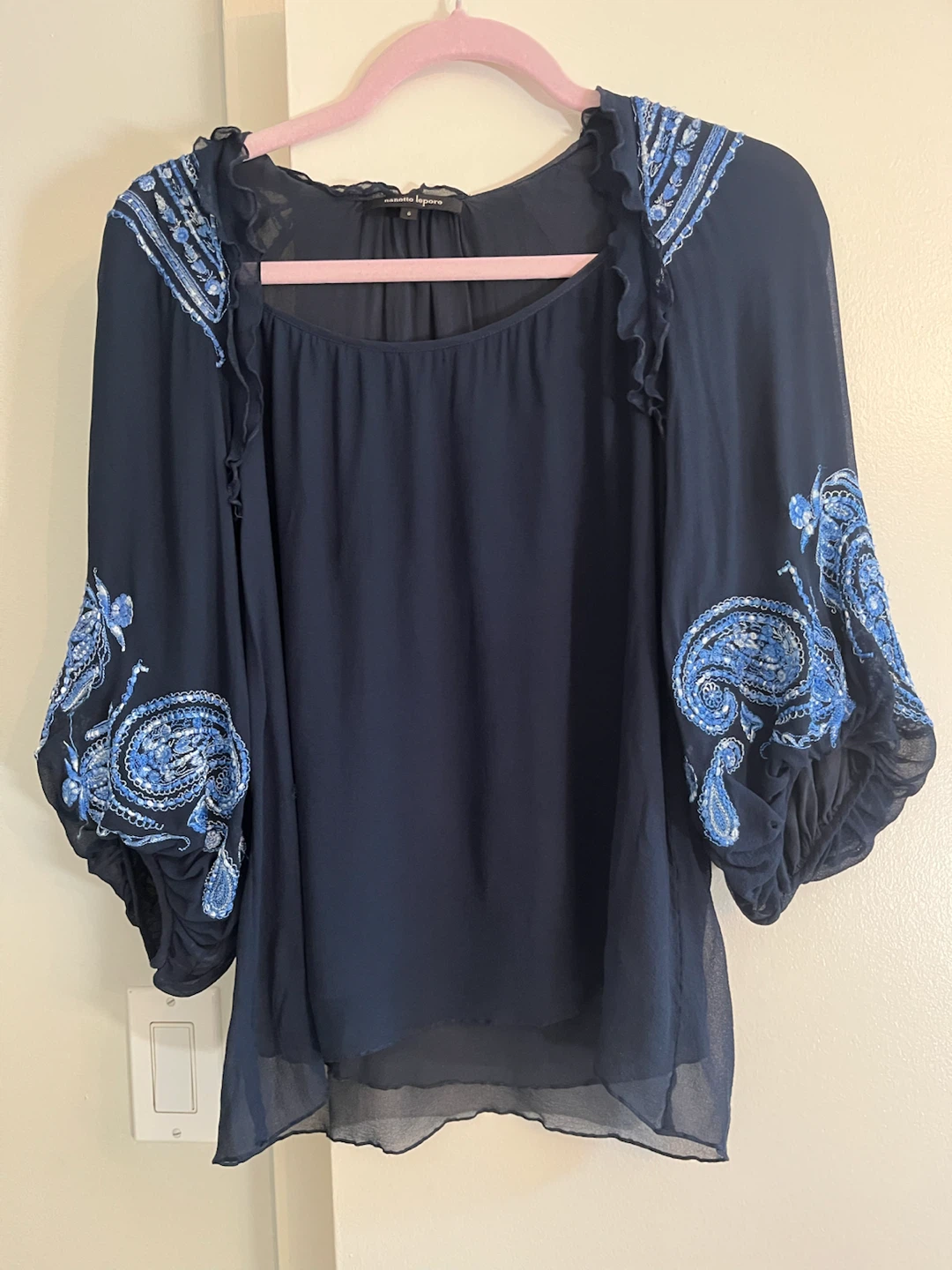 Nanette Lepore Silk Embroidered Blouse - photo 2
