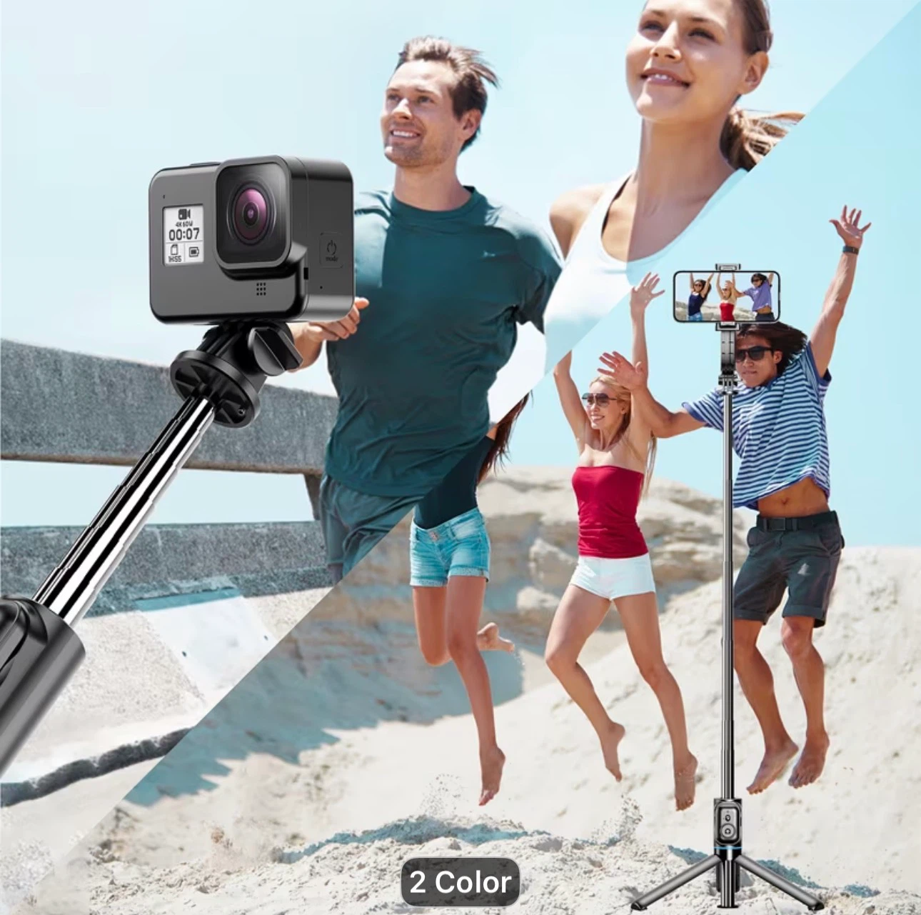 41'' Extendable Selfie Stick Tripod with Phone Holder - photo 3