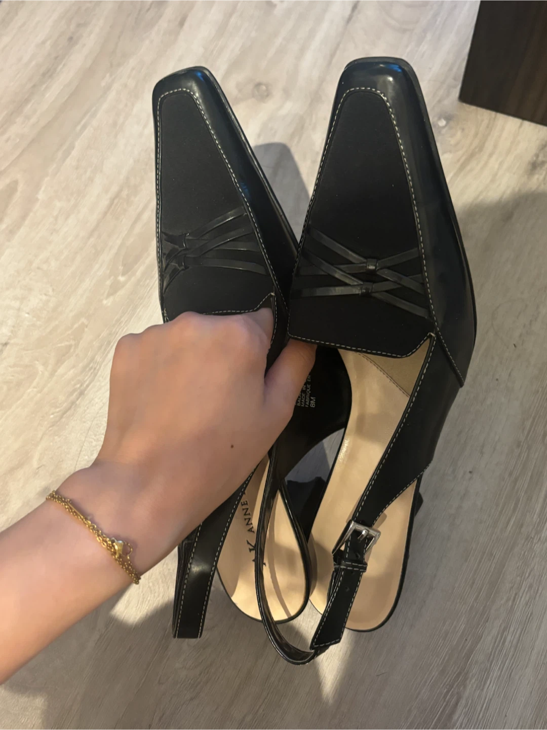 AK Anne Klein Black Slingback Heels - photo 2