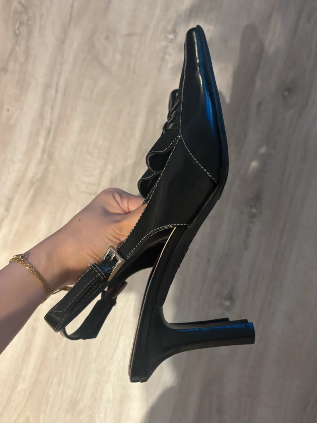 AK Anne Klein Black Slingback Heels - photo 3