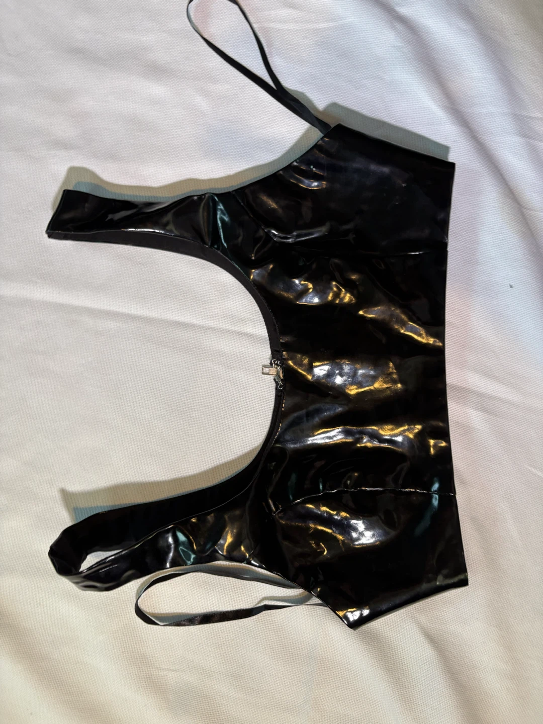Black Faux Leather Corset Top - photo 3