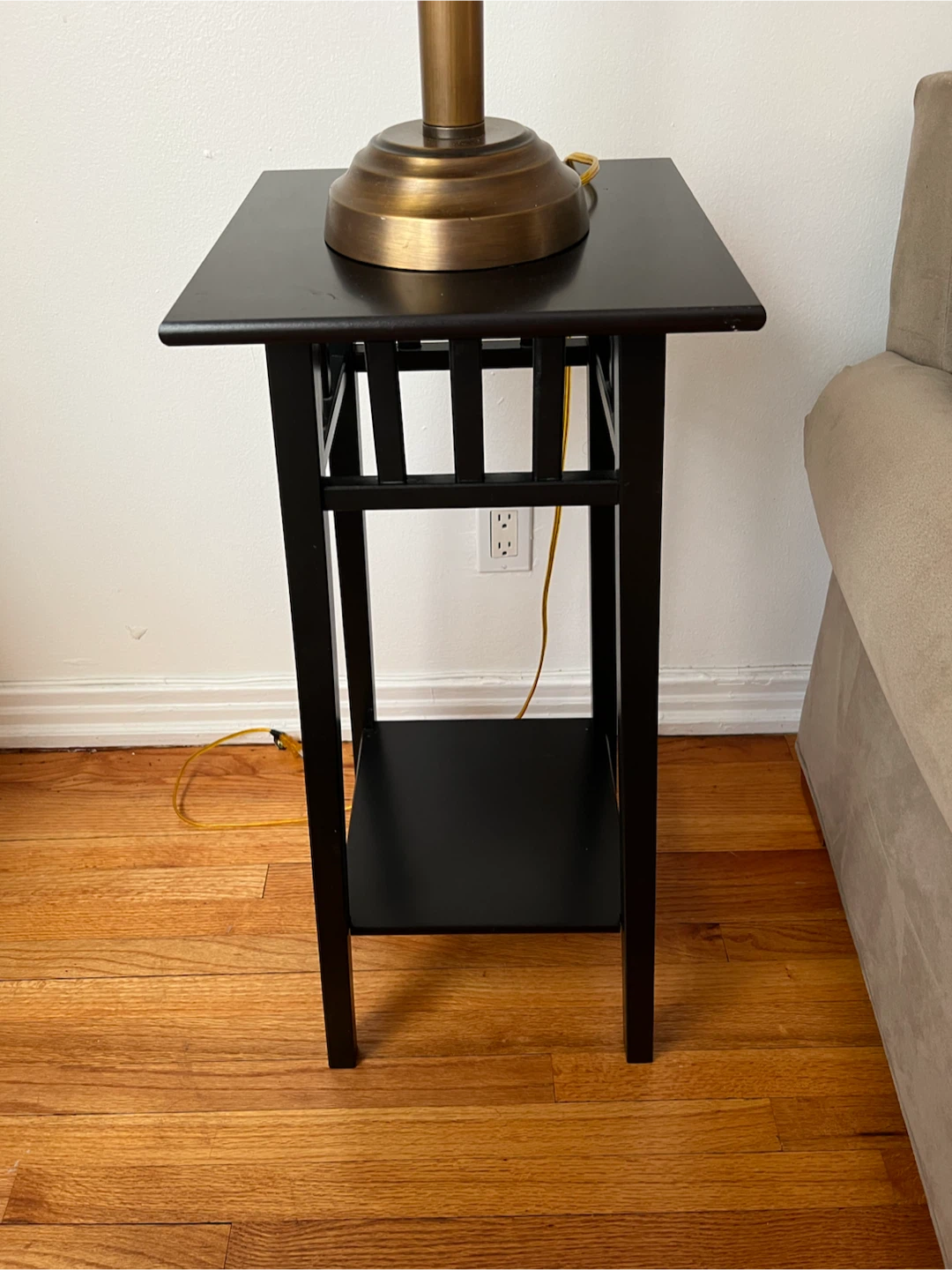 Black Accent Table with Shelf