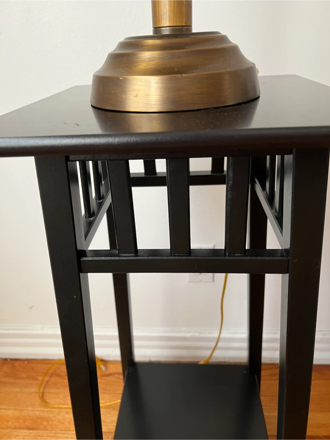 Black Accent Table with Shelf - photo 2