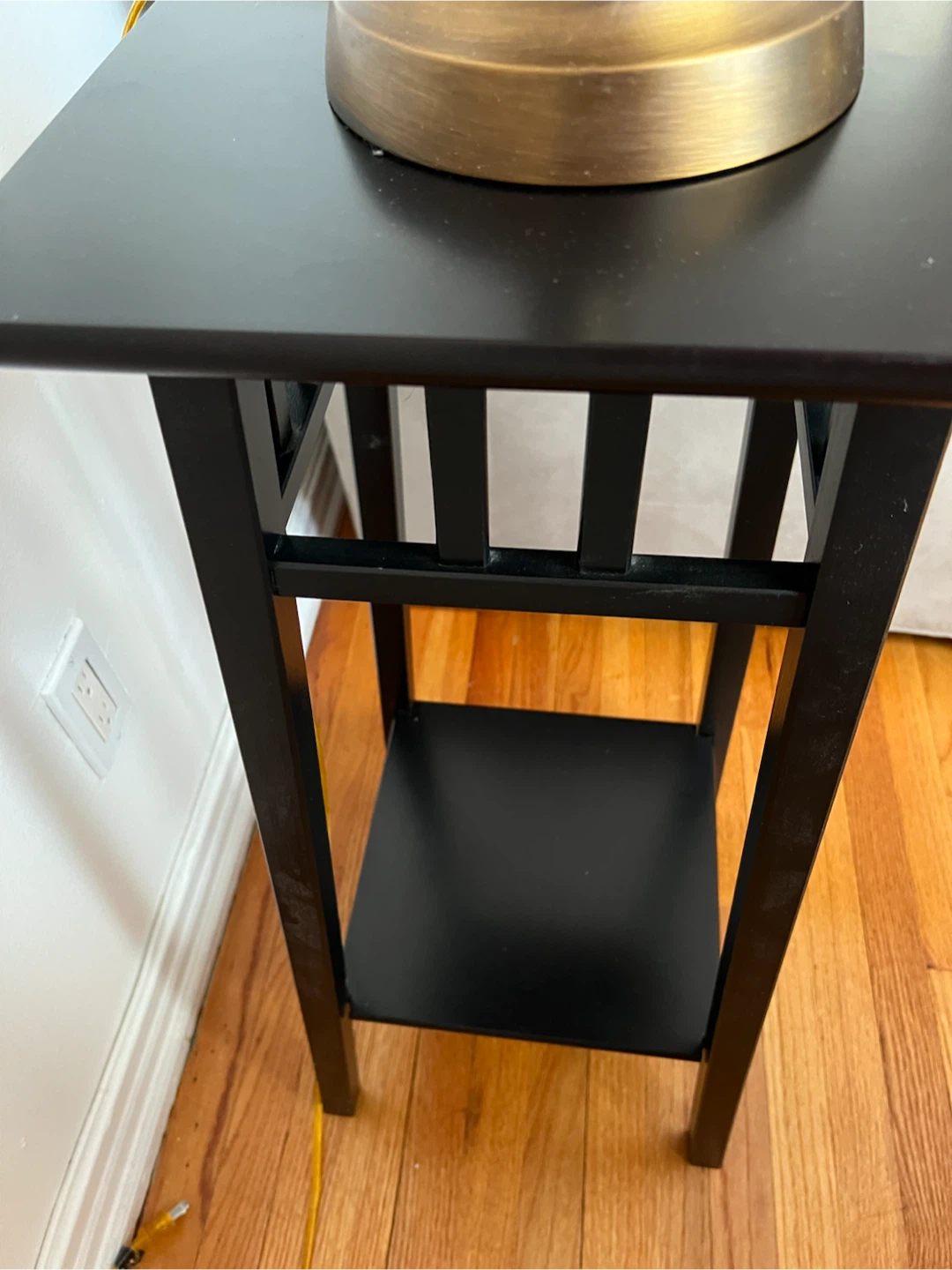 Black Accent Table with Shelf - photo 3