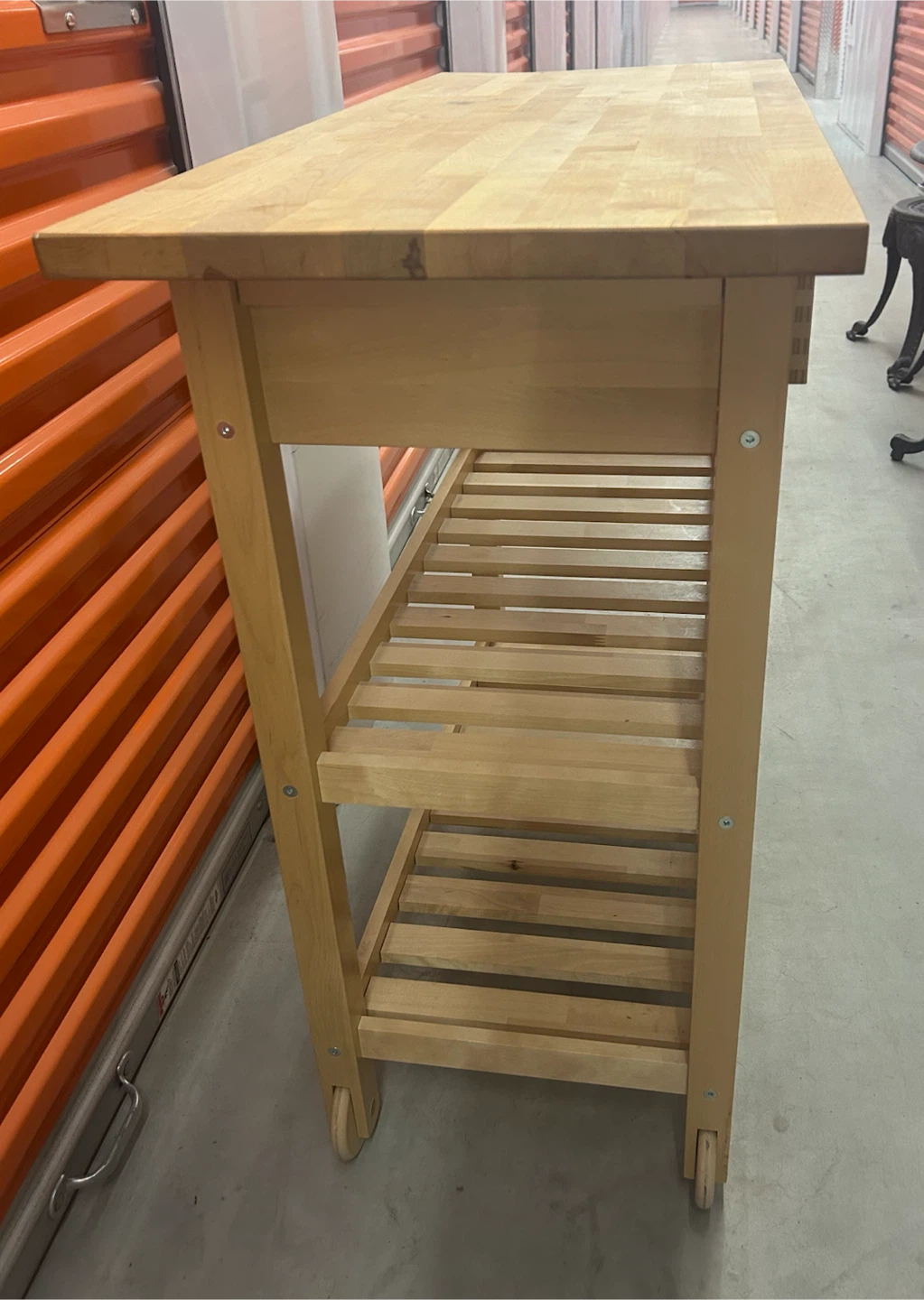 Wooden Kitchen Cart with 2 Drawers and Shelves - photo 2