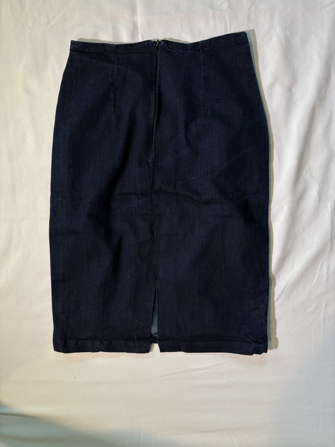 Denim Midi Skirt with Floral Embroidery - photo 3