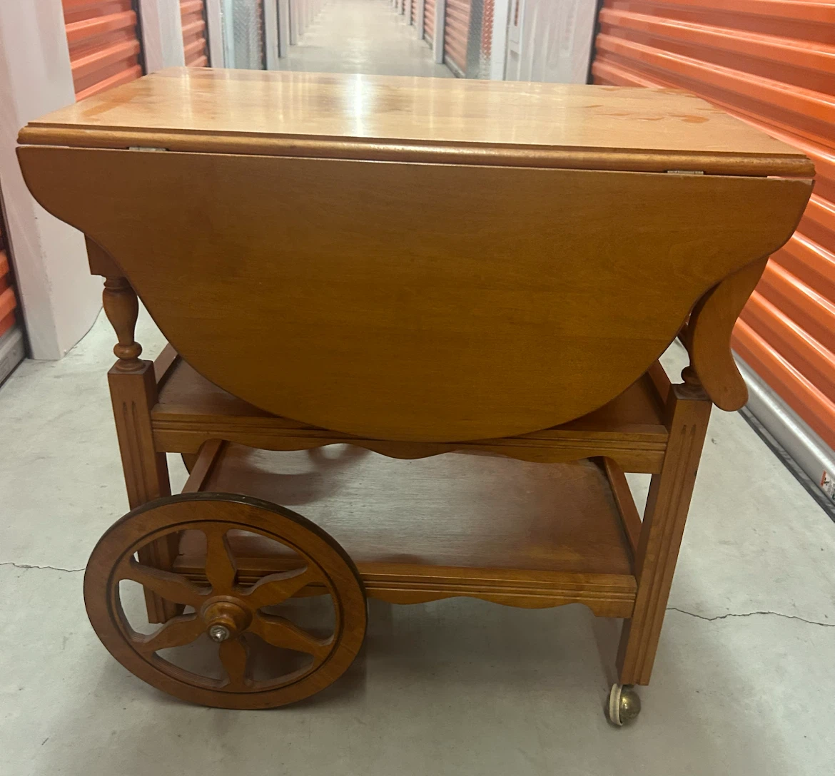 Wooden Drop Leaf Serving Cart