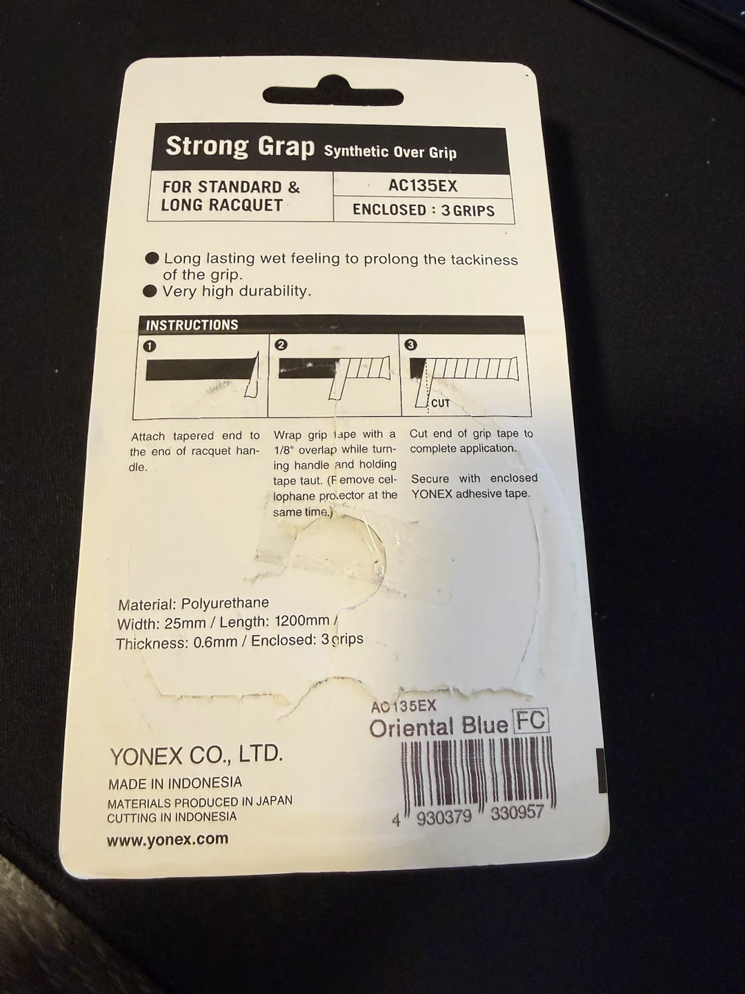 Yonex Strong Grap AC135EX Synthetic Over Grip - photo 2