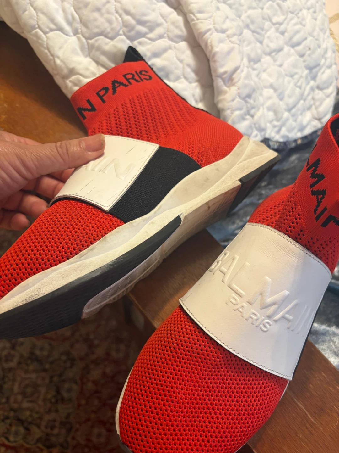 Balmain Paris Red Sock Sneakers