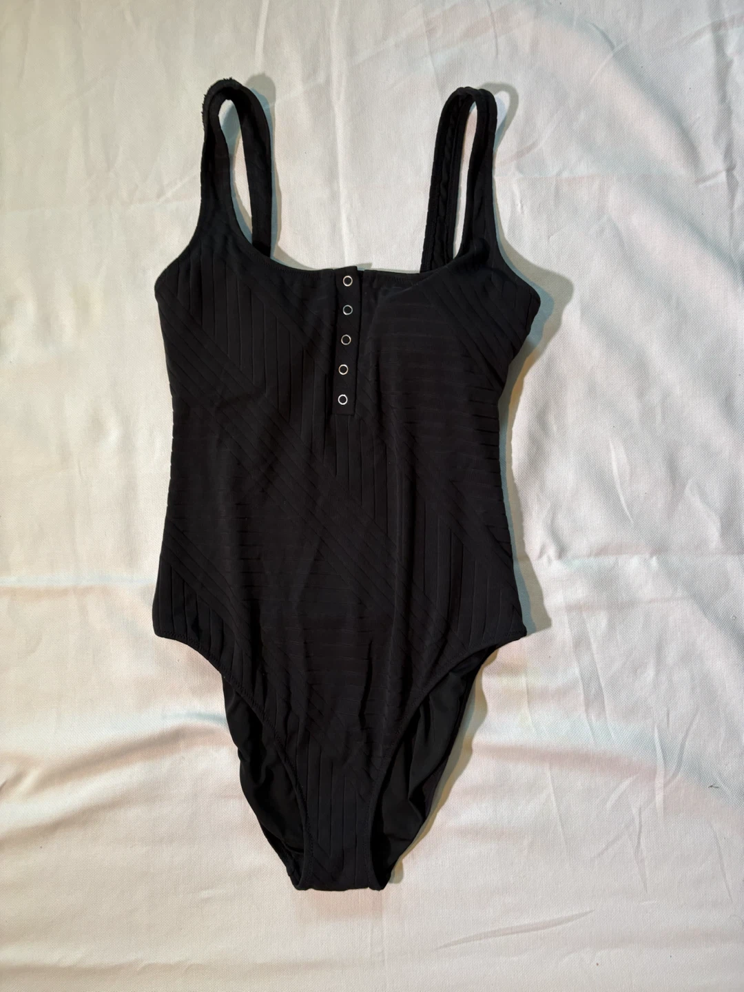 Aerie Black Ribbed One-Piece Swimsuit - photo 3