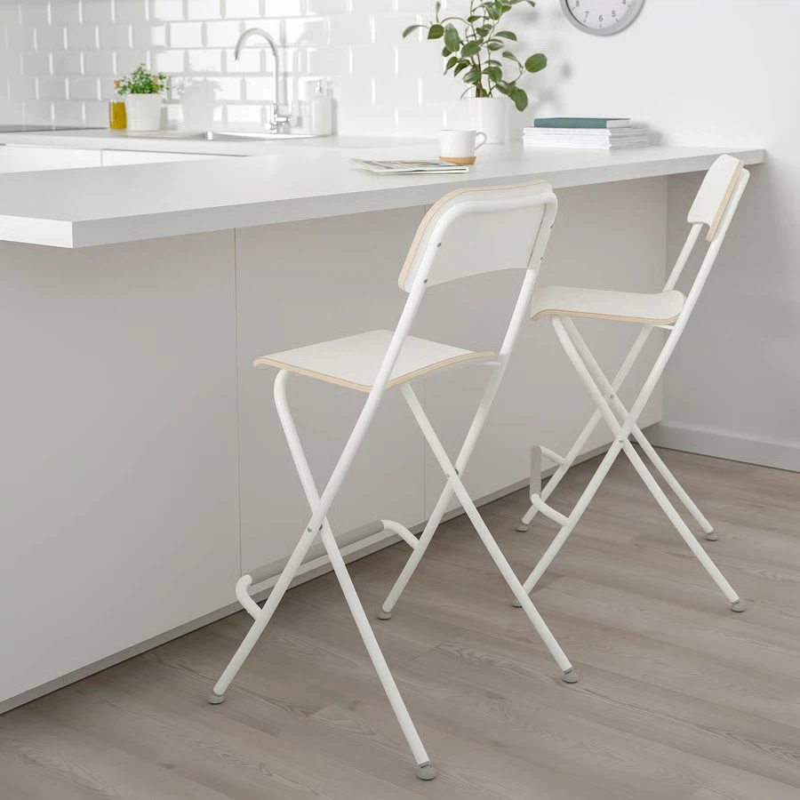IKEA White Folding Bar Stool - photo 2