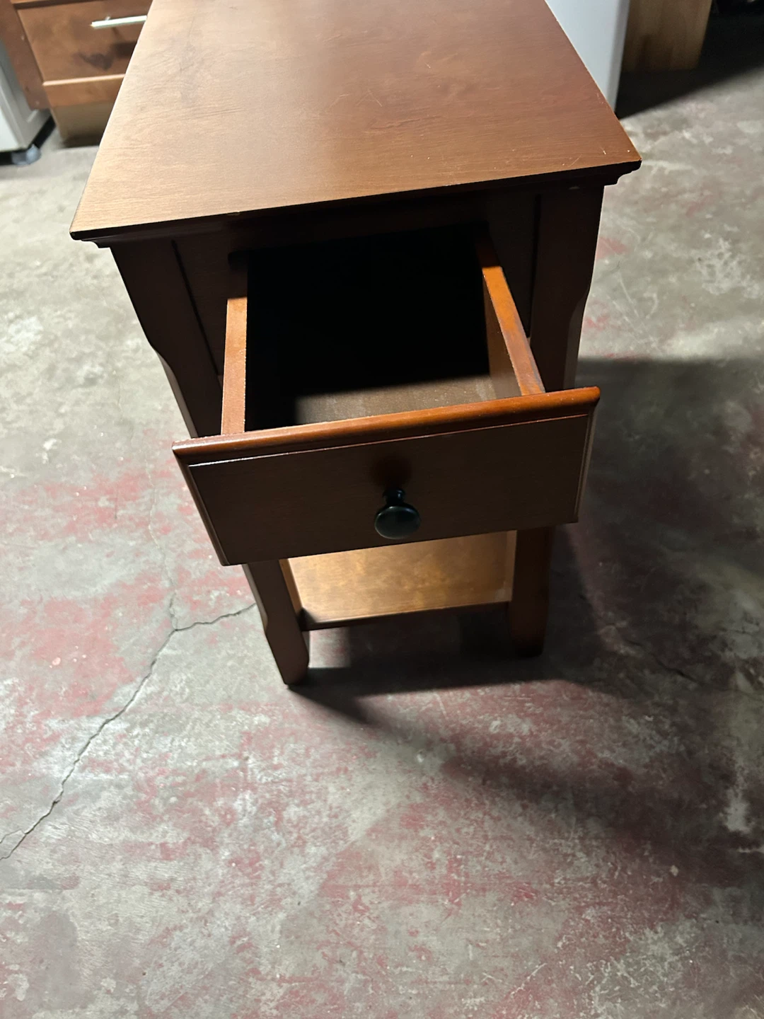 Wood End Table with Power Outlets