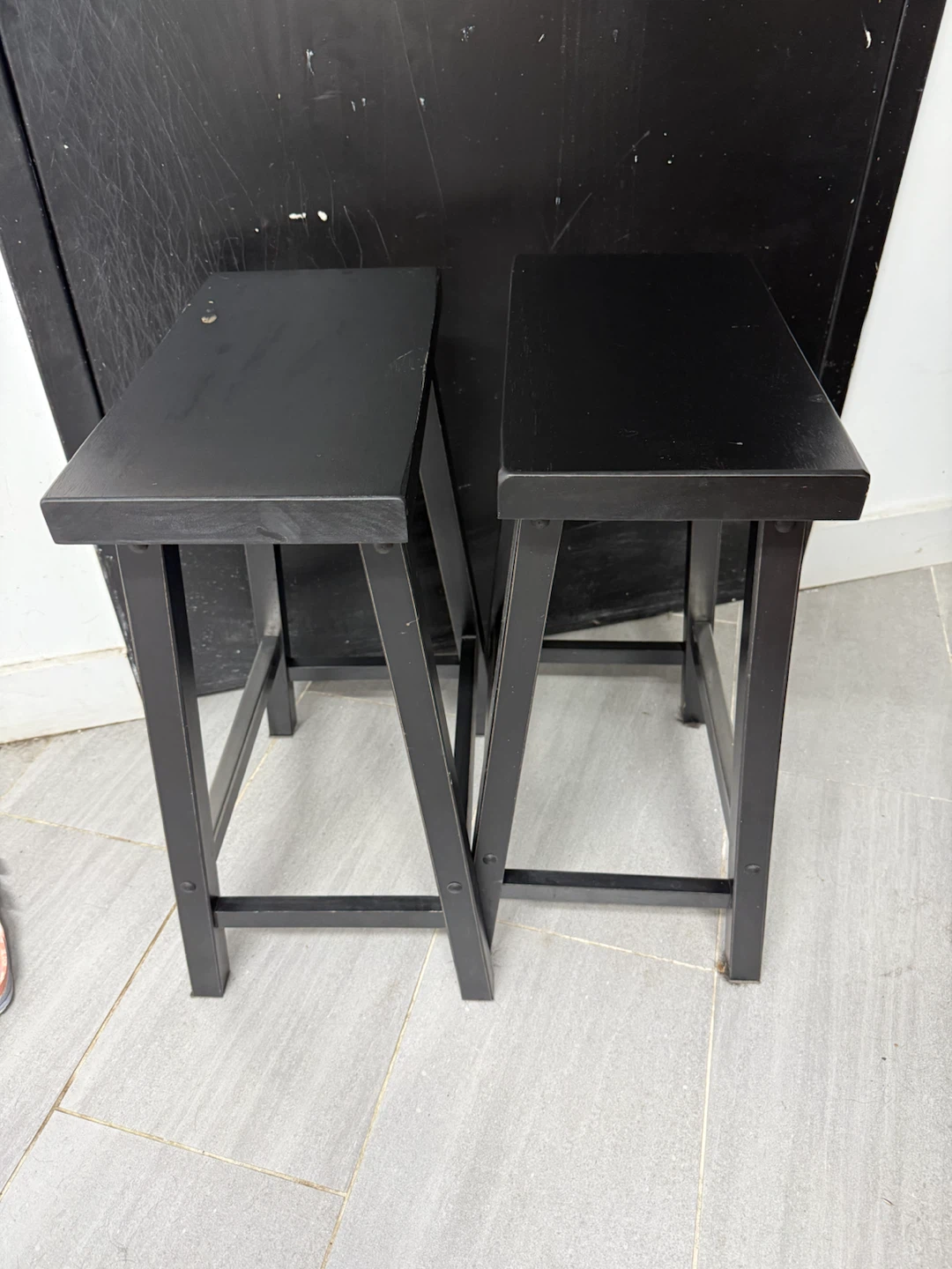 Amazon Basics Solid Wood Saddle Stools (Set of 2)