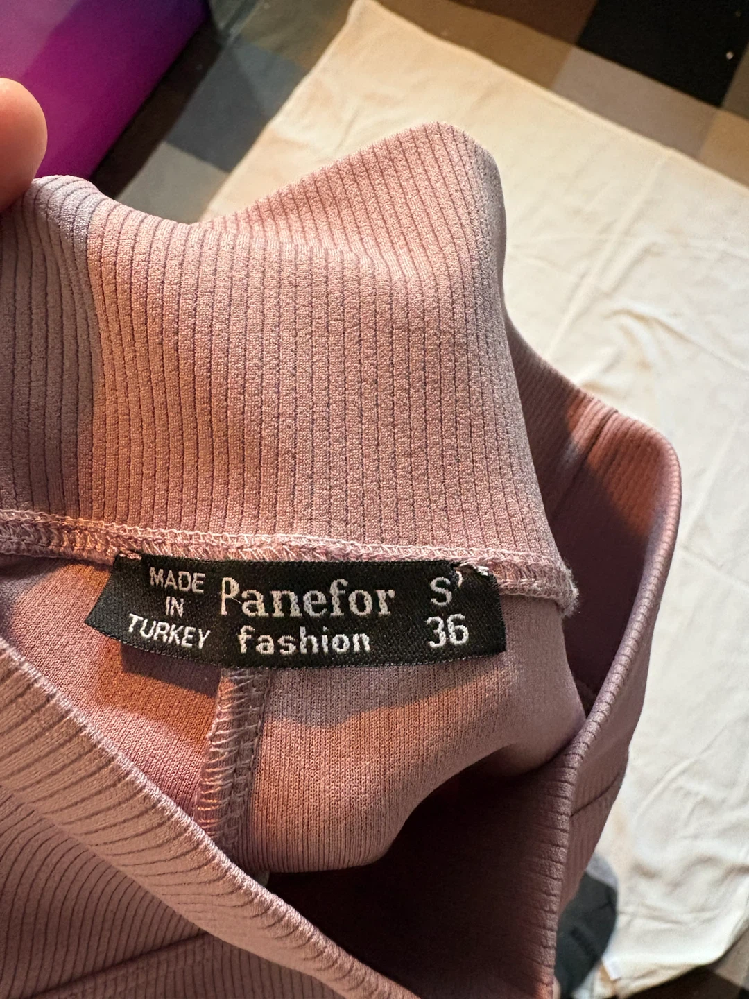 Panefor Fashion Ribbed Leggings - Mauve Size S/36
