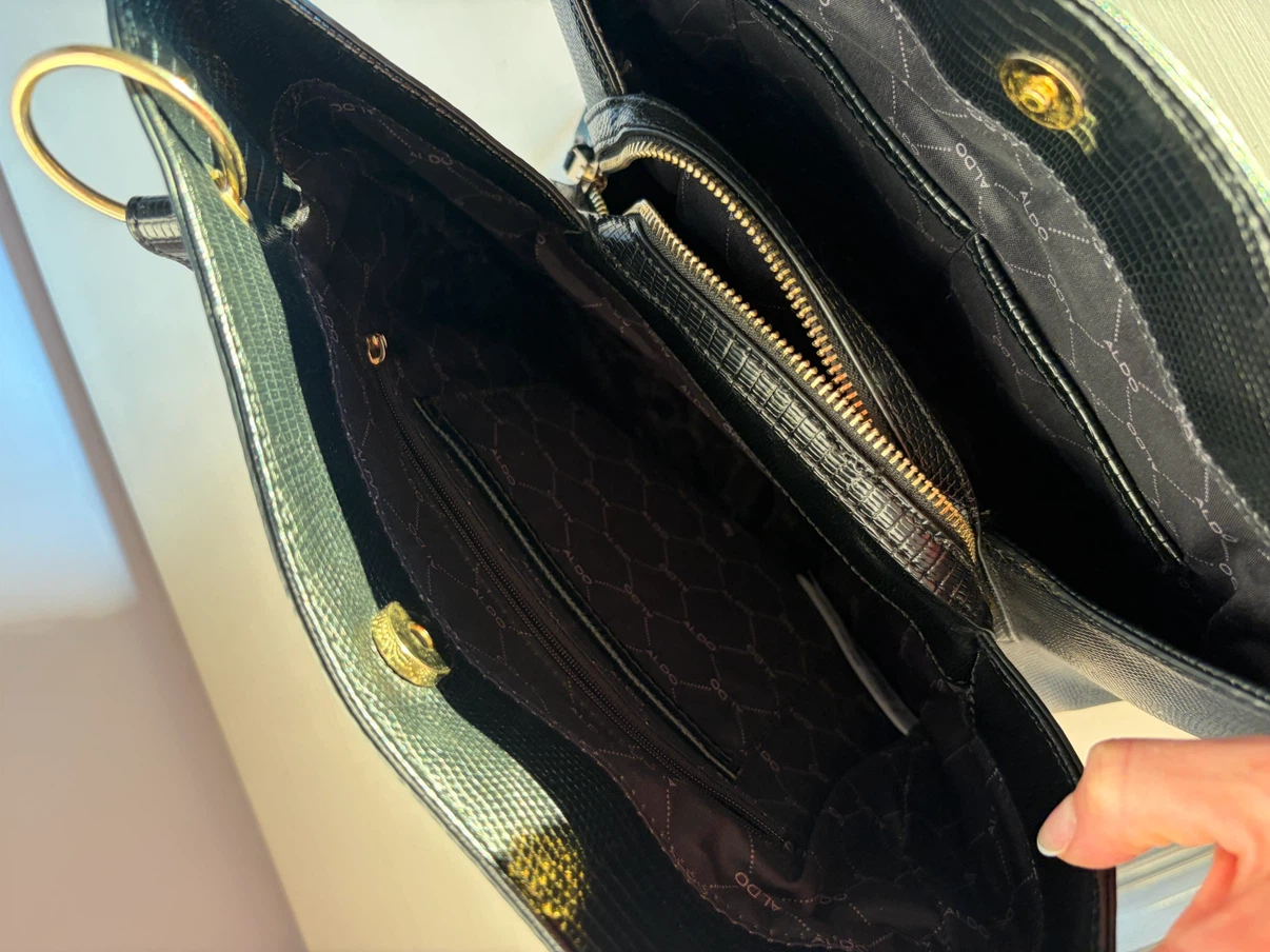 ALDO Black Embossed Tote Bag - photo 4