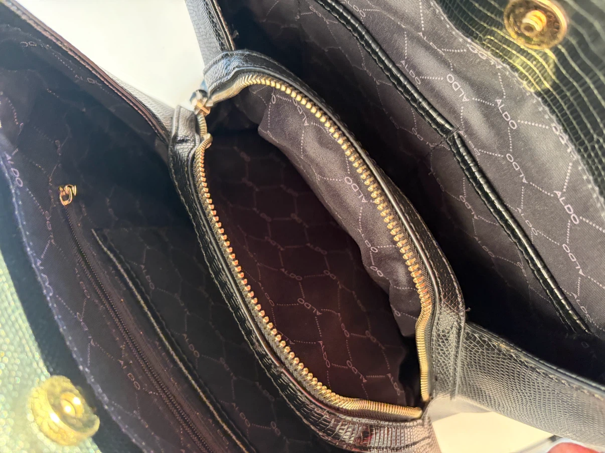 ALDO Black Embossed Tote Bag - photo 5