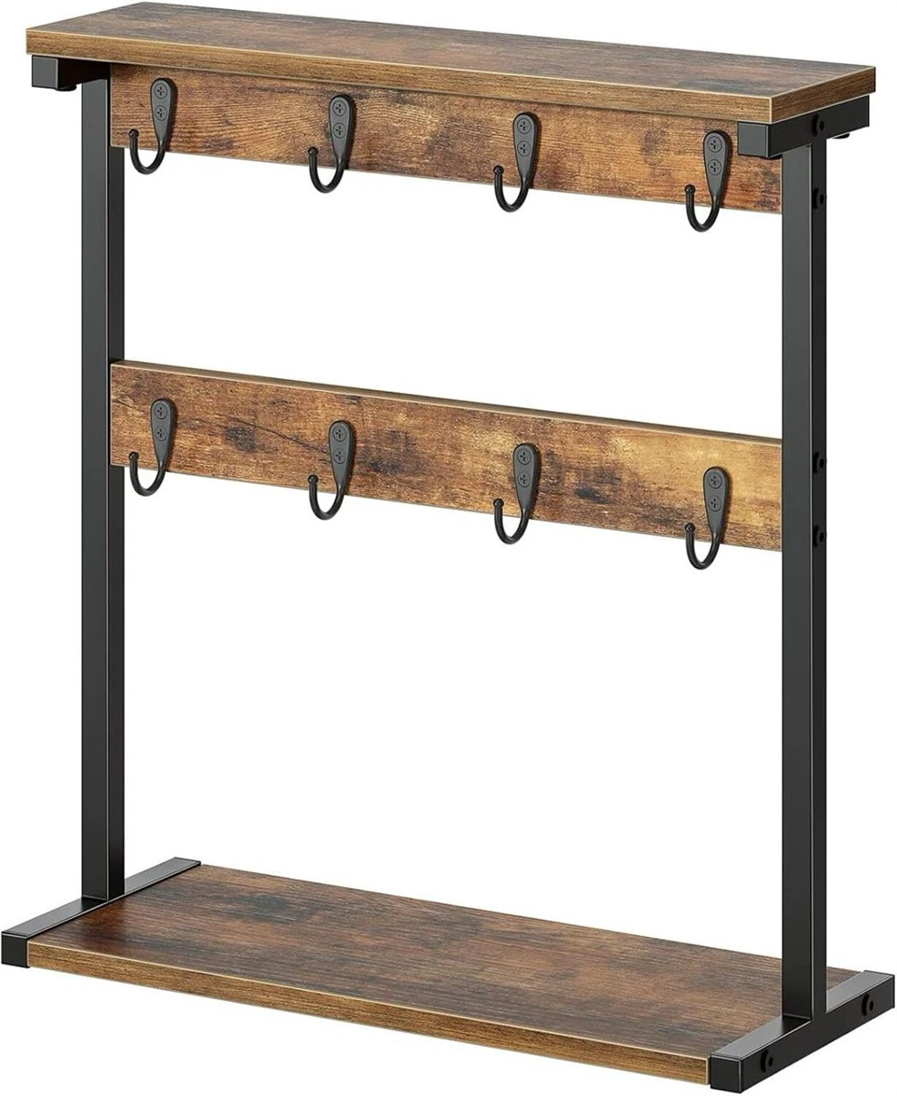 Rustic Coffee Mug Holder with Shelf