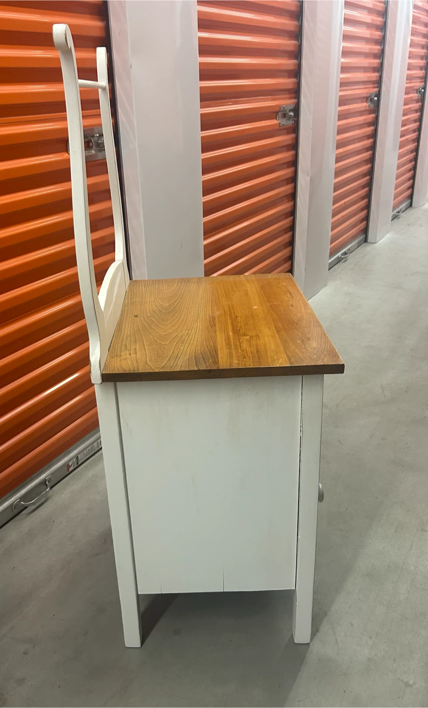 Vintage White & Wood Accent Cabinet with Mirror - photo 2