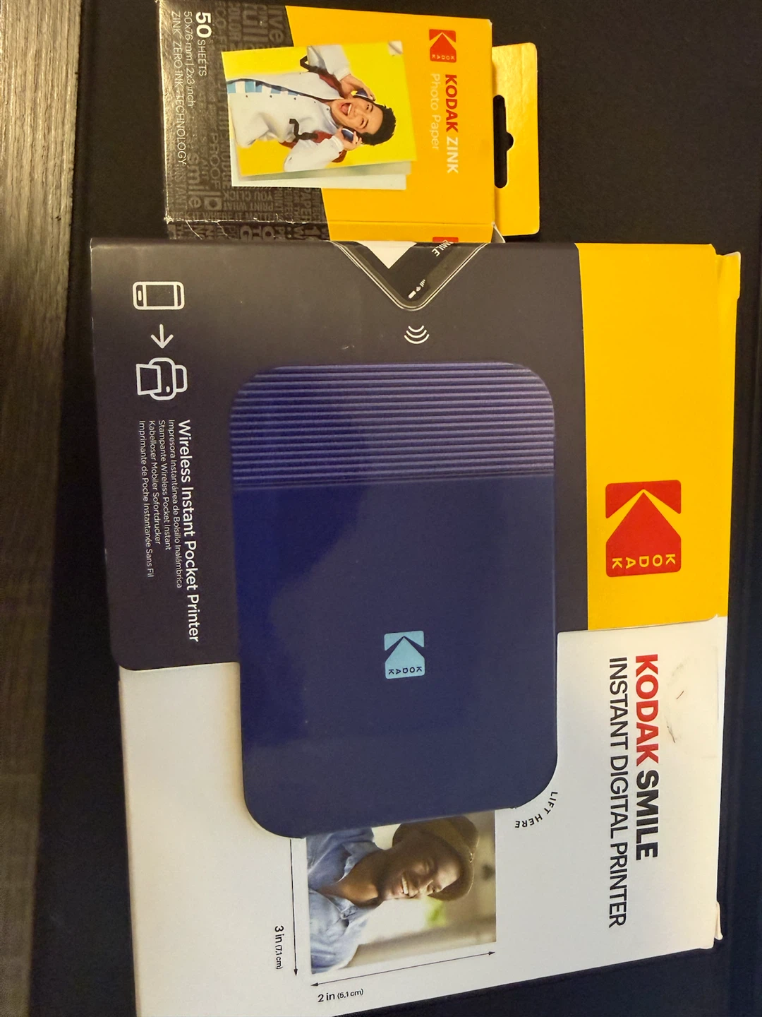 Kodak Smile Instant Digital Printer + 50 Sheets ZINK Photo Paper