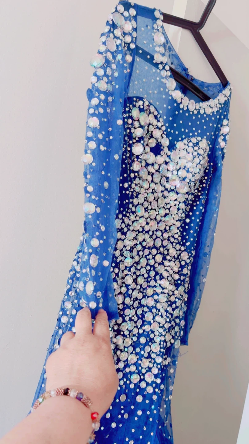 Sparkly Blue Ballroom Dance Dress