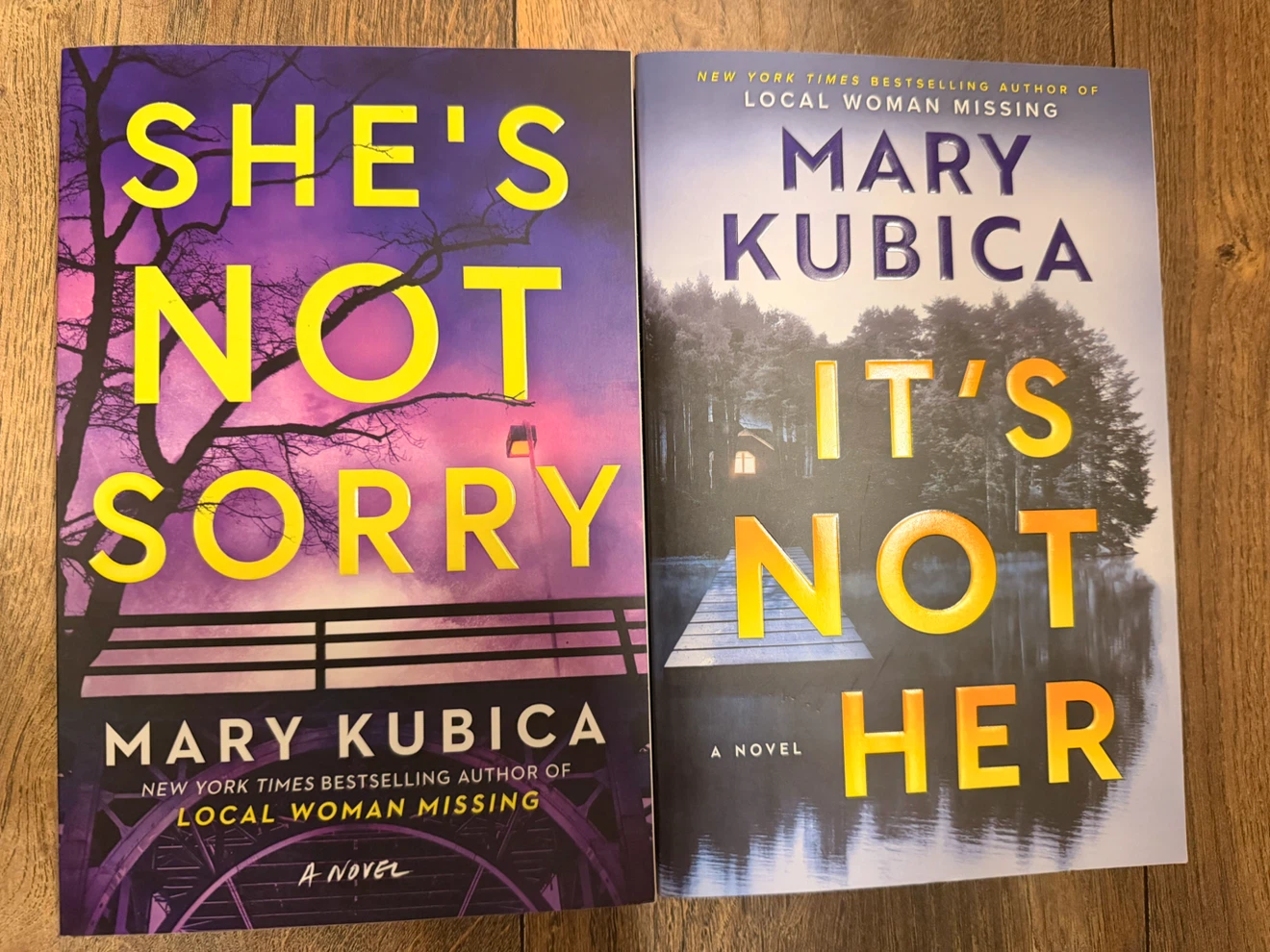 Mary Kubica "It's Not Her" and "She's Not Sorry" Novels