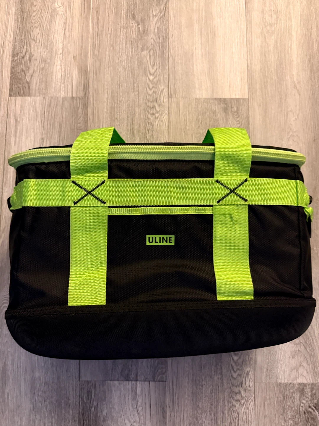 Uline Black & Neon Green Insulated Cooler Bag