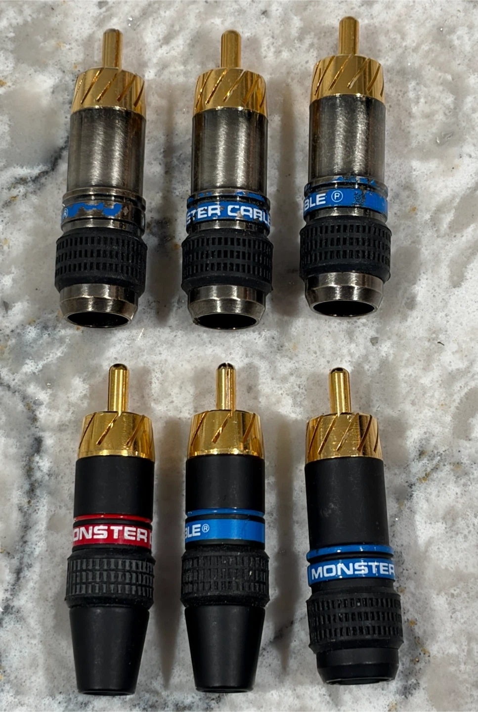 Monster Cable RCA Audio Connectors/Adapters Gold-Plated(6pc Lot)