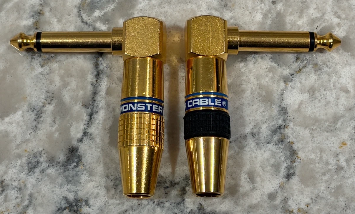 Pair of Monster Cable 1/4” Right Angle Audio Adapters