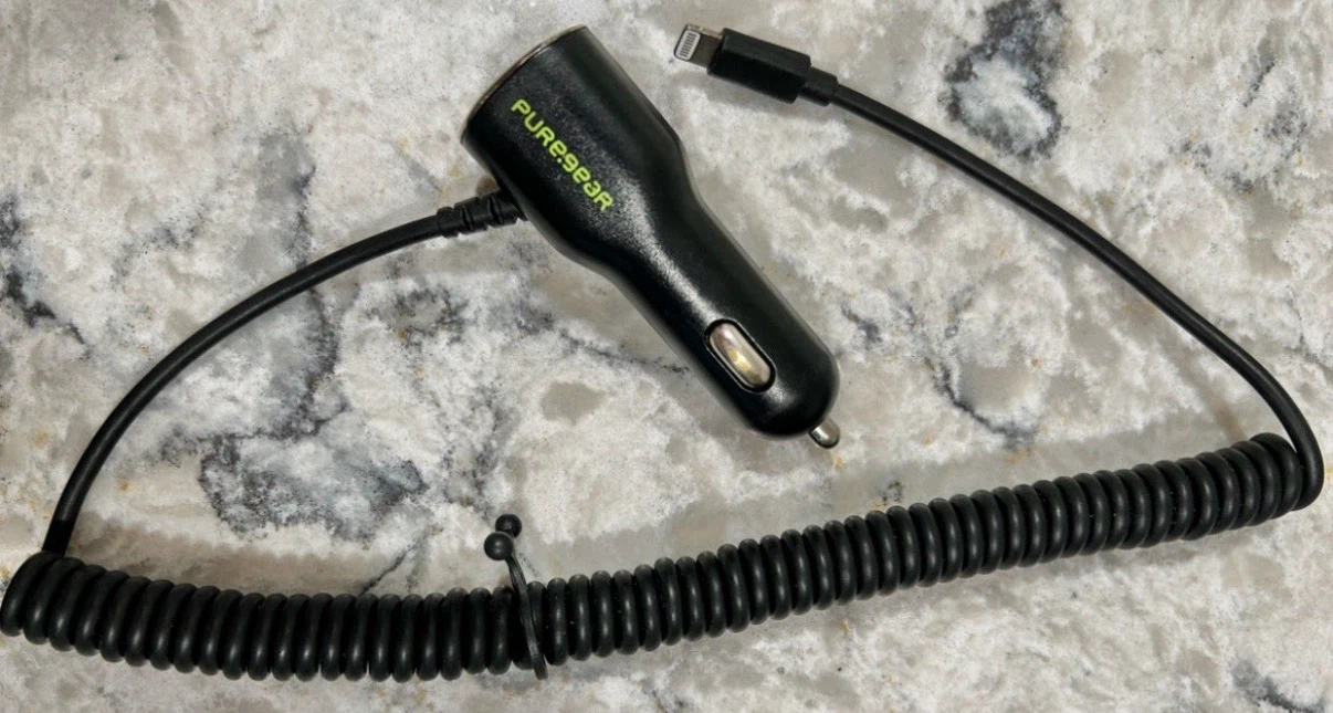 12V iPhone Charging Cord with Additional USB Port in Plug - photo 2