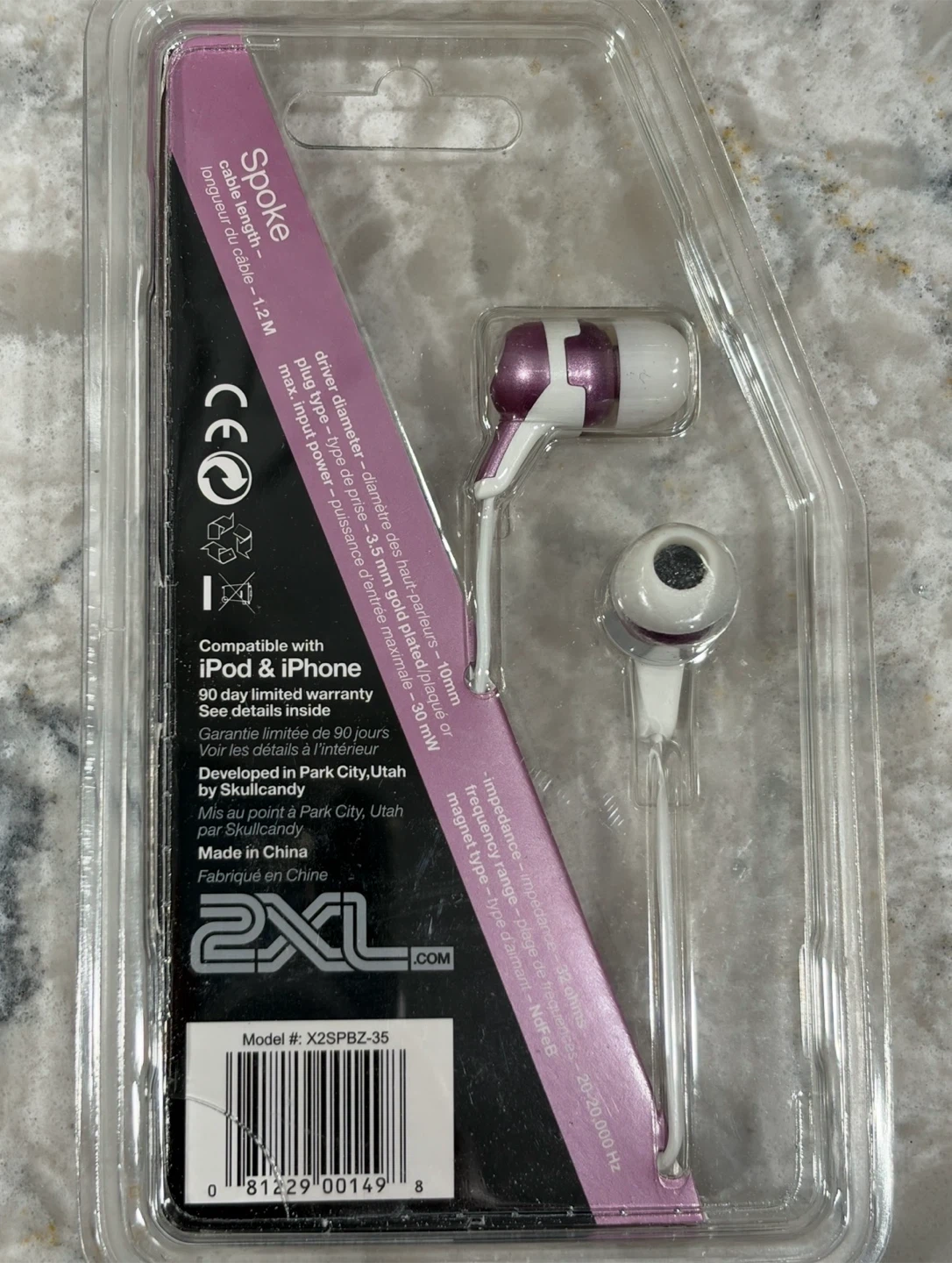 NEW 2XL by Skullcandy Spoke 3.5mm Wired Earbuds Headphones - photo 2