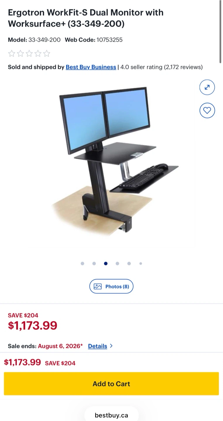 Standing Desk Converter - ErgoTron WorkFit S Dual Monitor - photo 5